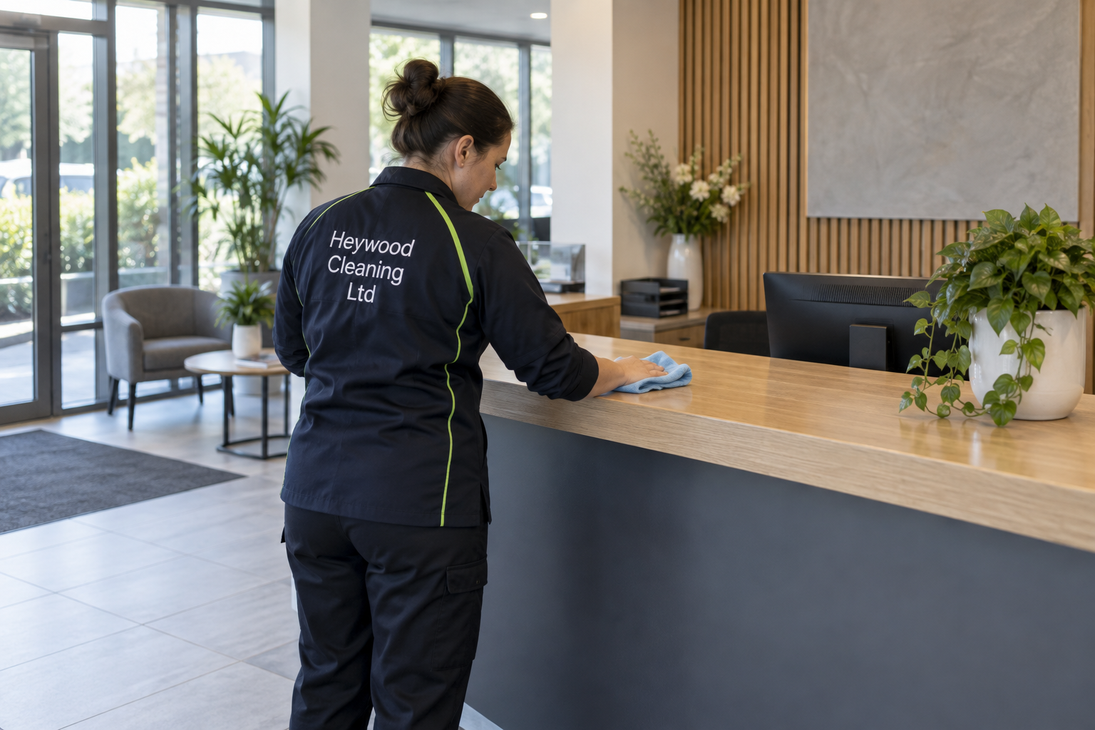 Illustrative commercial cleaning scene for our Bradford service guide