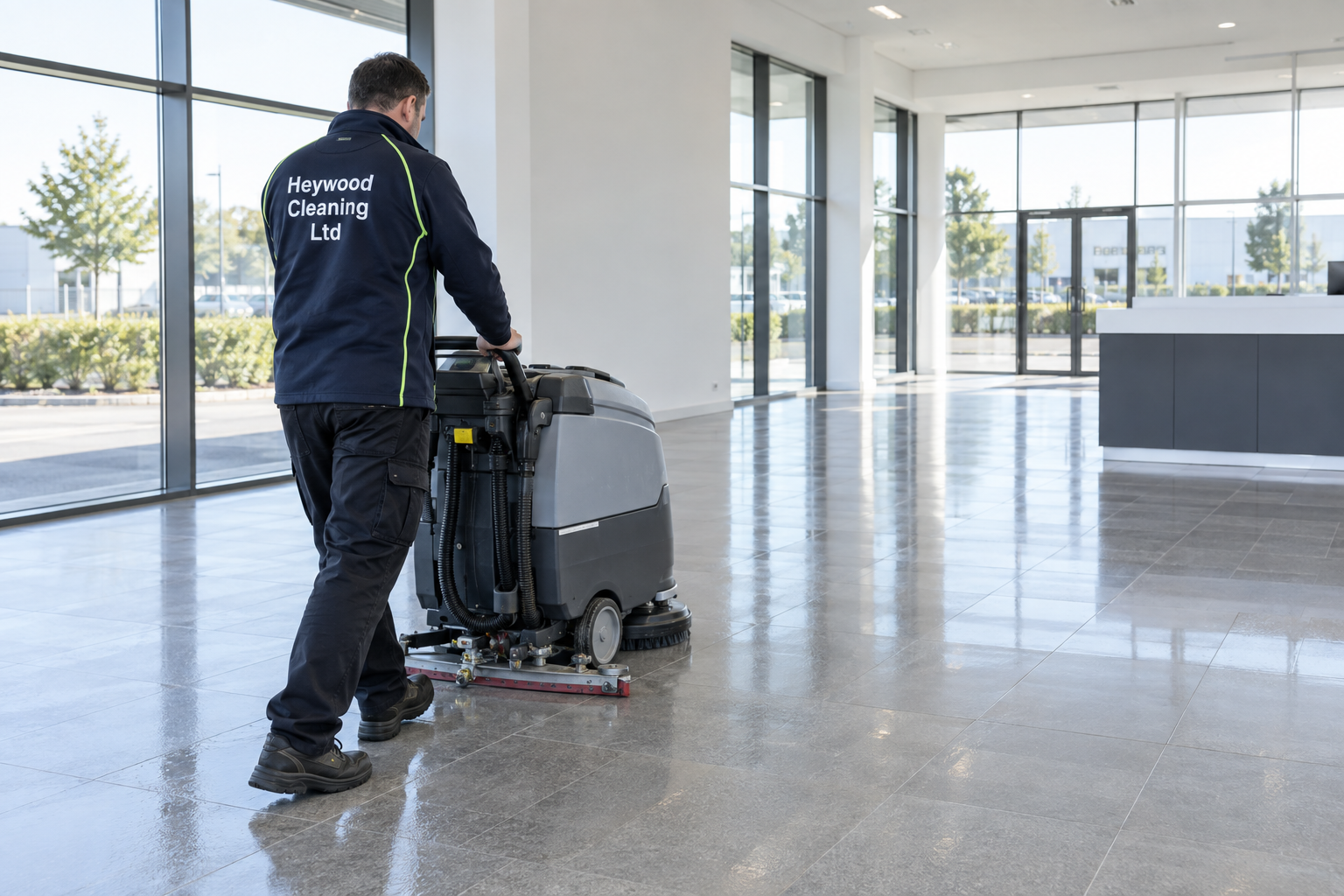 Illustrative commercial cleaning scene for our Morley service guide