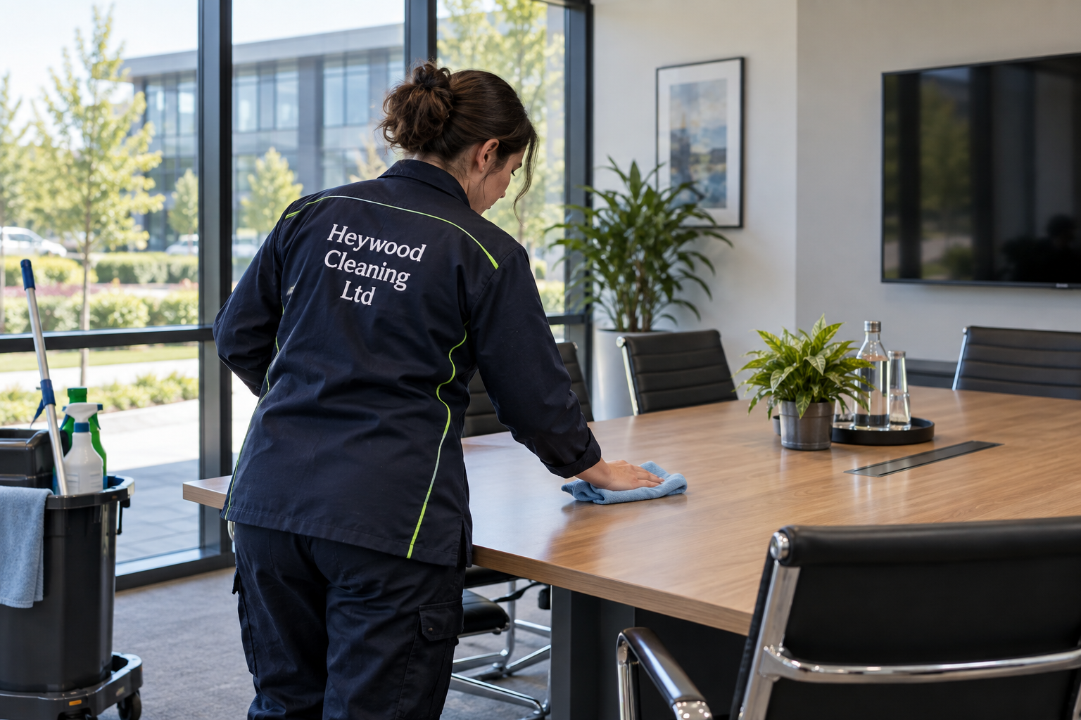 Illustrative commercial cleaning scene for our Wakefield service guide